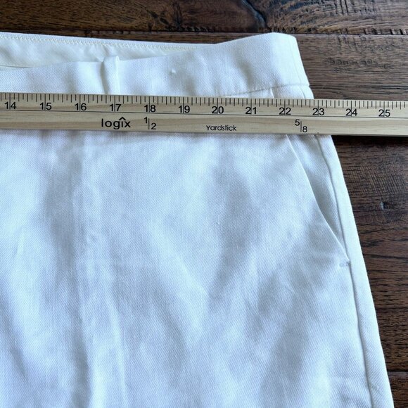 J. Crew Women Linen Blend White Wide Leg Sz 22 Pant High Rise Slash Pocket LINEN - Picture 11 of 14